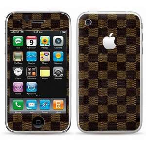  BROWN CHECKER Style Design Leather Pattern Apple iPhone 3G 
