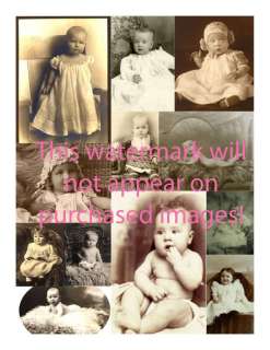 Old VINTAGE Antique BABY PHOTO COLLAGE Sheet ATC ACEO  