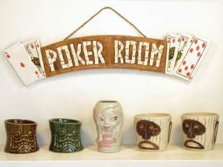 Poker Room Wooden Carved Sign  
