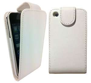 WHiTE SOFT LEATHER FLiP CASE COVER FOR IPHONE 3G 3GS  