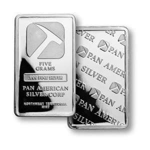  5 Gram Pan American Silver Corp .999 Fine Silver Bar 