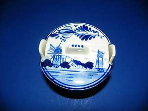 BLUE DELFT SMALL BUTTER DISH OLD MARKED  