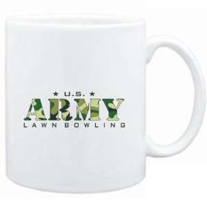  Mug White  US ARMY Lawn Bowling / CAMOUFLAGE  Sports 