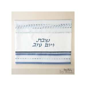  CHALLAH Cover   19x15 White & Blue Organza Everything 