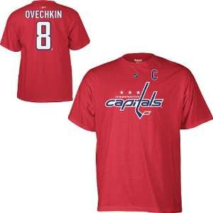   Washington Capitals Red #8 Alexander Ovechkin Name & Number Tshirt