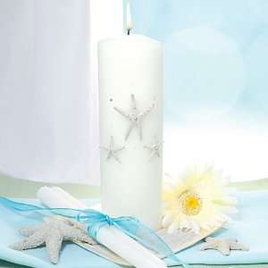  Wedding Favors Beach Unity Candle and Taper Set   White 