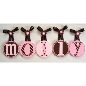  Pink and Chocolate Wall Letters 