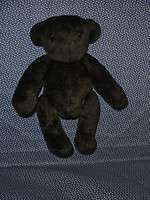   Vermont Teddy Bear Co Jointed Black Plush Vtg Stuffed Animal  