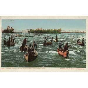  Reprint Indians Fishing in the Rapids, Sault Ste. Marie 