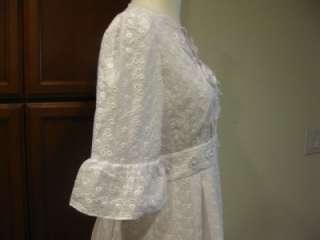 398 NEW 2012 Nanette Lepore Aztec Eyelet Cotton White Dress floral 