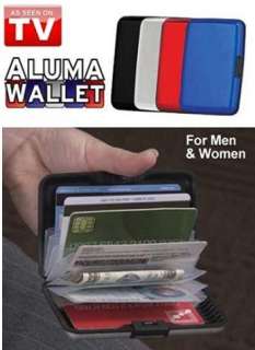 New Aluminum Wallet; Pick Red, Black or Silver. In Box. Great Gift 