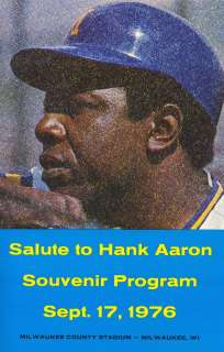 1976 Salute to Hank Aaron Night Program Milwaukee Brewers  