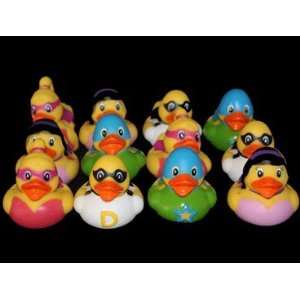  12 Super Hero Rubber Duck Party Favors Toys & Games