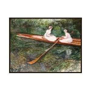  The Pink Rowing Boat Framed Canvas Giclee