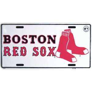  Red Sox Classic Metal Auto Tag Embossed Automotive