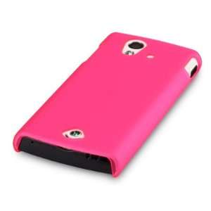 SONY ERICSSON XPERIA RAY RUBBERISED TRANSPARENT SNAP CASE   HOT PINK 