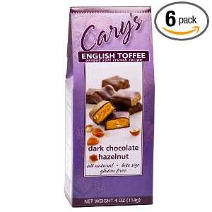   of Oregon Dark Chocolate Hazelnut English Toffee, 4 Ounce (Pack of 6