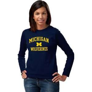  Michigan Wolverines Navy Womens Perennial Long Sleeve T 