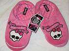 nwt monster high cute pink girls slippers house shoes child