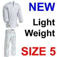 Karate Uniform SIZE 5 WHITE 6oz Martial Art Gi  