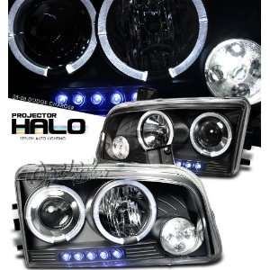 com Dodge Charger 05 08 Dual Halo Angel Eye LED Projector Headlights 