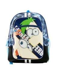 Phineas and Ferb Large Backpack   Large 16 Phineas and Ferb Blue 