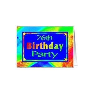  76th Birthday Party Invitations Bright Lights Card Toys & Games