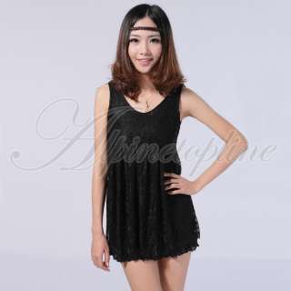 Lady Sexy Cocktail Party Club Dress Lace Mini Top Tank  
