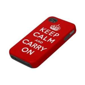 com keep calm and carry on Original Iphone 4 Tough Case Cell Phones 