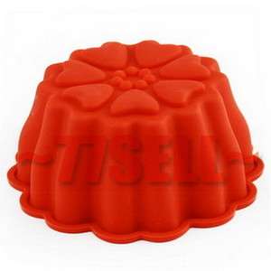 Silicone Flower Shape Pudding Maker Cake Mold Candle Mould  