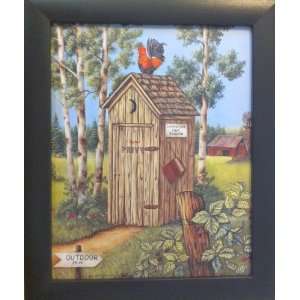  2 Framed Country Outhouse Outdoor Privy Bathroom Poster 