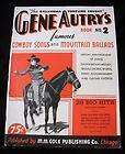GENE AUTRYS BOOK No.2 Famous Cowboy Songs and Ballads/ VINTAGE 