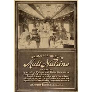  1907 Ad Anheuser Busch Malt Nutrine Train Black Waiter 