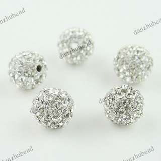 20X CLEAR CRYSTAL ALLOY DISCO BALL SPACER LOOSE BEADS WHOLESALE 