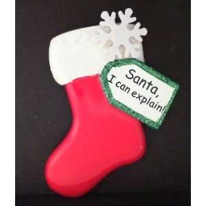  B107 2 Gift Tag with Magnet  Santa, I can explain Red 
