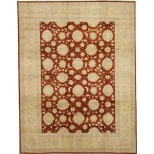 119 Rust Red Hand Knotted Wool Ziegler Rug 