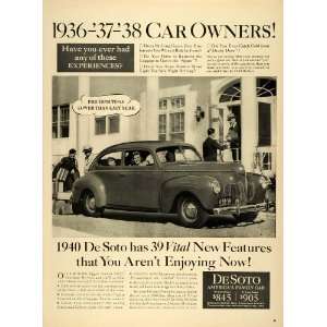  1940 Ad De Soto Division Chrysler Corp De Luxe Sedan 