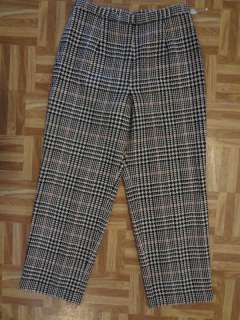   Black Red Houndstooth Plaid Lined Dress Pants 12P NWT 29 x 28  