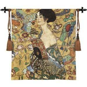  Lady With Fan by Gustav Klimt   Wall Tapestry