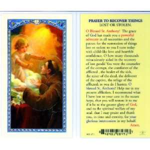  Prayer to Recover Lost Things Holy Card (800 471)   10 