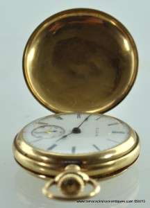 Antique Elegant 1907 0s Elgin Pocket Watch BWC Co 14k Gold To Assay 
