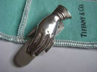 RARE Tiffany & Co. Sterling Silver Hand Bookmark Clip With Pouch 
