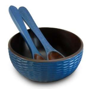   Products Deep Blue Mango Wood Serving Bowl and Servers