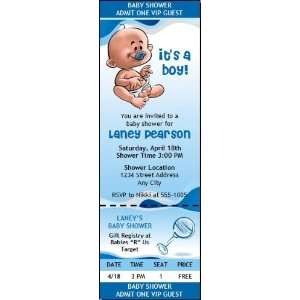  Baby Boy Blue Baby Shower Ticket Invitation Health 