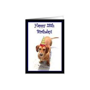  Happy 28th Birthday Dachshund Card Toys & Games