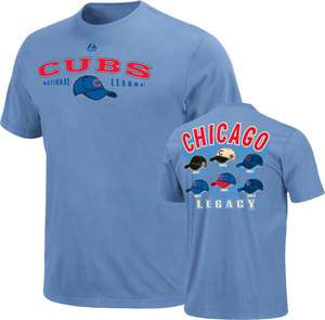 Chicago Cubs Cooperstown MLB Baseball Nostalgia Light Blue T Shirt 