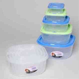 DDI Square Plastic Food Storage Containers 5 Piece Set Case Pack 24 