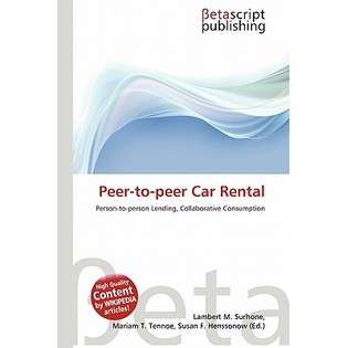 Betascript Publishing Peer To Peer Car Rental by Surhone, Lambert M 