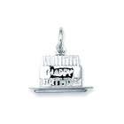 JewelBasket Sterling Silver BIRTHDAY CAKE ON A PLATE Charm