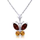 Galaxy Gold Products, inc 14K. White Gold Butterfly Necklace with 